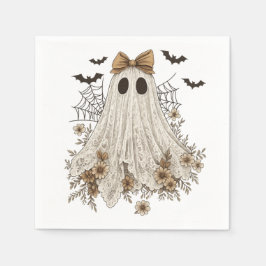 Guardanapo De Papel Elegante Lace Ghost com Arco | Floral Ghost
