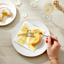 Elegante Laço Amarelo 'Ciao Bambina!' Chá de Bebê