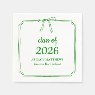 Guardanapo De Papel Elegante Laço Caprichoso Verde Graduação Personali