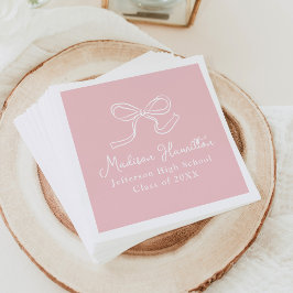 Guardanapo De Papel Elegante Laço Vintage Rosa Formatura