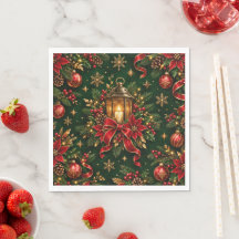 Elegante Lanterna de Natal Festa Padrão de Frutas