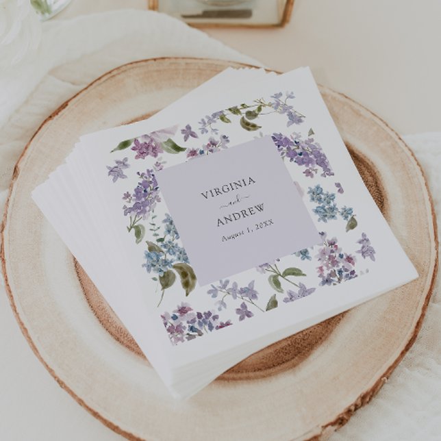 Guardanapo De Papel Elegante Lilac Wedding (Elegant Lilac Wedding Napkins by Painted Paperie
)