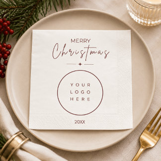 Guardanapo De Papel Elegante Logotipo Personalizado Corporativo Natal