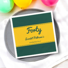 Guardanapo De Papel Elegante Luxo, aniversário de 40 anos Chic Verde E
