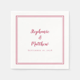 Guardanapo De Papel Elegante Magenta Moderno Minimalista Simples Casam