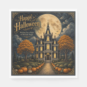 Guardanapo De Papel Elegante Mansão Assombrada de Halloween