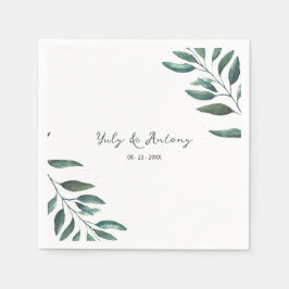 Guardanapo De Papel Elegante Mesa Botânica Minimalista de Folhagem