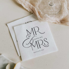Guardanapo De Papel Elegante Minimal Sr. e Sra. Wedding