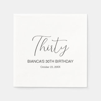 Guardanapo De Papel Elegante Minimalista Trigésimo 30º Aniversário