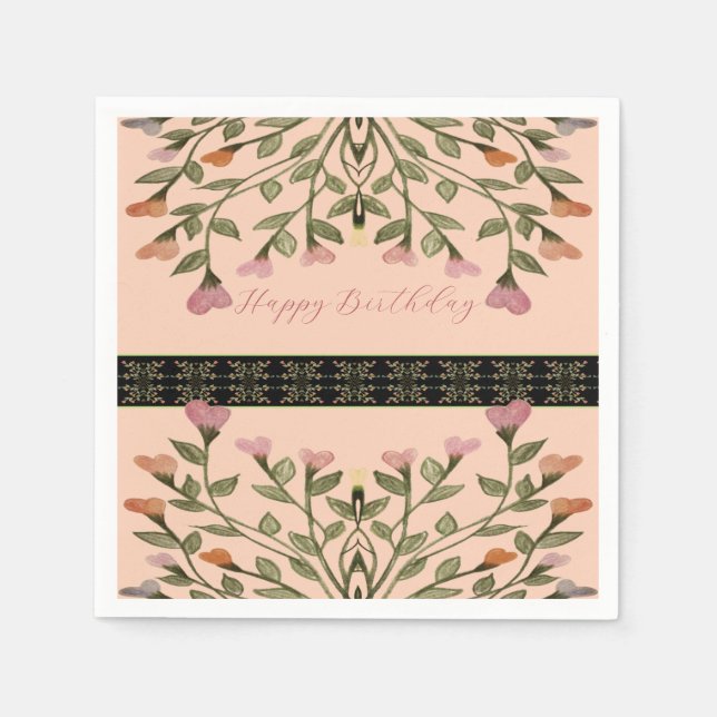 Guardanapo De Papel Elegante Misturado Floral (Frente)