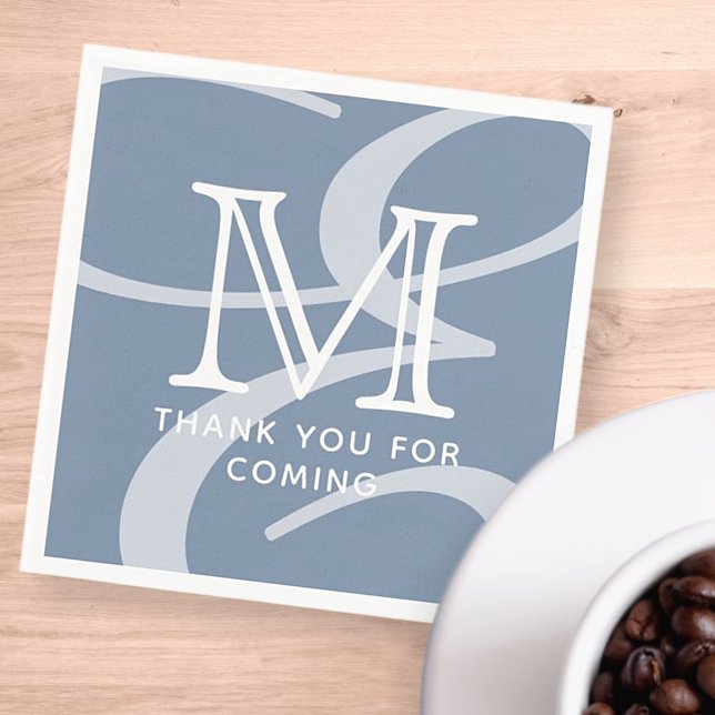 Guardanapo De Papel Elegante Moderno Monograma Duplo Chic Obrigado (Criador carregado)