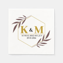elegante monograma casamento dourado