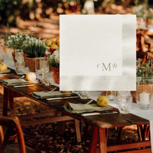 Guardanapo De Papel Elegante Monograma Dourado Casado