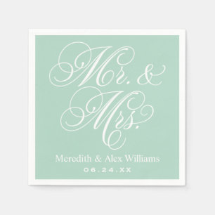 Guardanapo De Papel Elegante Monograma Personalizado de Senhor e Senho
