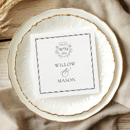 Guardanapo De Papel Elegante Monograma Vintage de Casamento