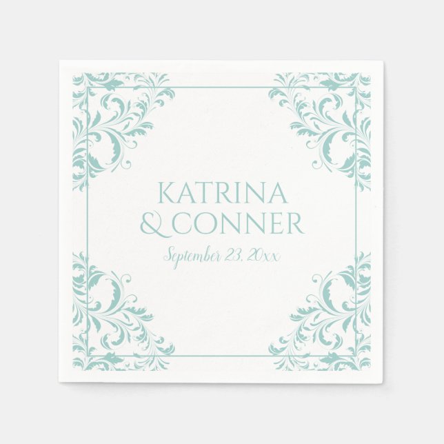 Guardanapo De Papel Elegante Napkins | Nadine (Turquesa Ligeira) 2 (Frente)