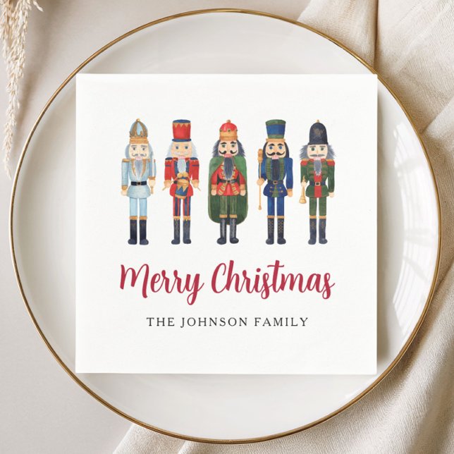 Guardanapo De Papel Elegante Natal de Noz (Elegant Nutcracker Christmas Napkins)