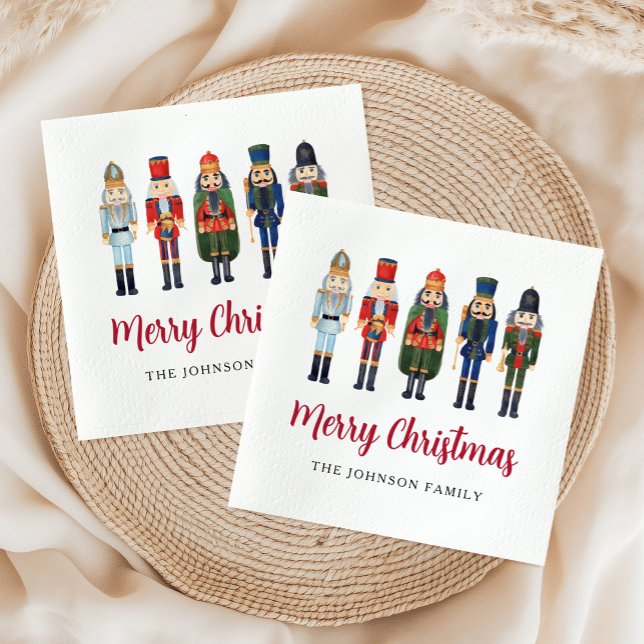 Guardanapo De Papel Elegante Natal de Noz (Elegant Nutcracker Christmas Napkins)