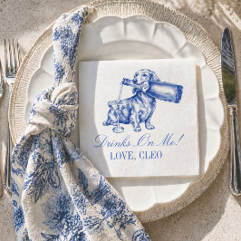 Guardanapo De Papel Elegante Noiva Dachshund Champanhe Casamento Chino