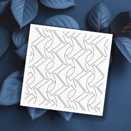 Guardanapo De Papel Elegante Padrão Geométrico Preto e Branco Moderno