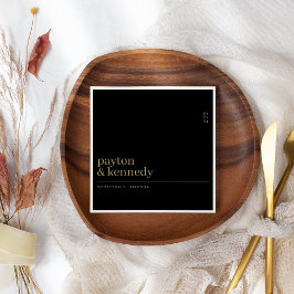 Guardanapo De Papel Elegante Personalizado Com Recepção de casamento D