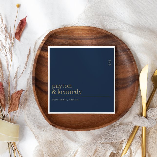 Guardanapo De Papel Elegante Personalizado Com Recepção de casamento D (Criador carregado)