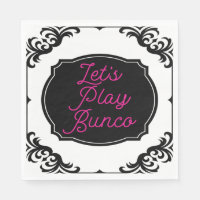 Elegante Preto-Rosa Rosa-Rosa de Diversão Bunco de