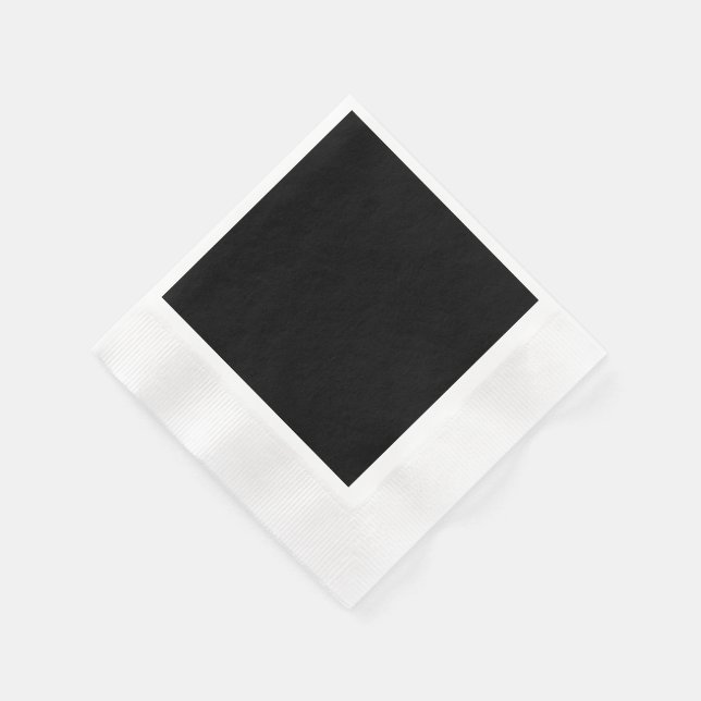 Guardanapo De Papel Elegante Preto Sólido (Canto)