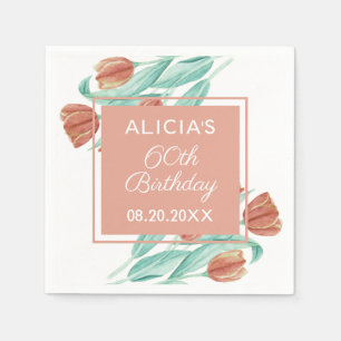 Guardanapo De Papel Elegante Primavera Brown Tulip 60º Aniversário