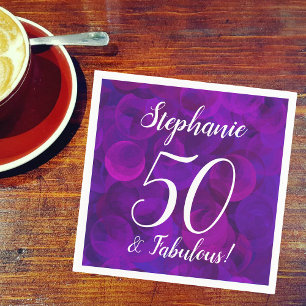 Guardanapo De Papel Elegante Purple 50 e Festa de aniversário fabulos
