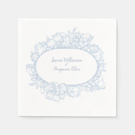Guardanapo De Papel Elegante Recepção de Casamento Azul Floral Casa Ab