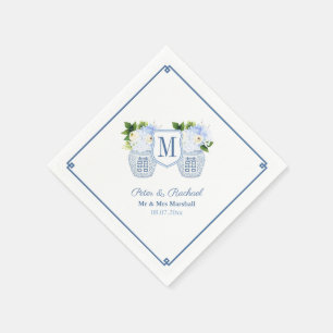 Guardanapo De Papel Elegante Recepção de Casamento com Monograma Chino