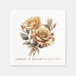 Guardanapo De Papel Elegante Rosa Chic | Festa de Noivado Romântico