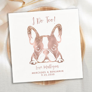 Guardanapo De Papel Elegante Rosa Dourado I Do Too French Bulldog Casa