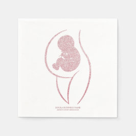 Guardanapo De Papel Elegante Rosa Dourado Minimalista Mãe e Bebê