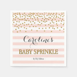 Guardanapo De Papel Elegante rosa e Dourada Confetti Baby Girl Sprinkl