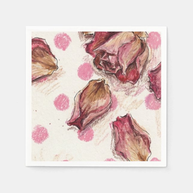 Guardanapo De Papel Elegante Rosa Equestre (Frente)