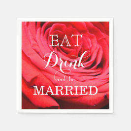 Guardanapo De Papel Elegante rosa vermelha floral Coma Bebida e seja c