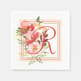 Guardanapo De Papel Elegante Rosas de Aquarela Buquê Romântico