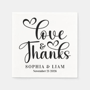 Guardanapo De Papel Elegante Roteiro Amor e Agradecimento Casamento
