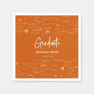 Guardanapo De Papel Elegante Roteiro Laranja Matemática Graduado