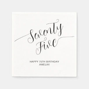 Guardanapo De Papel Elegante Roteiro Manuscrito Aniversário de Setenta