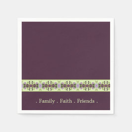 Guardanapo De Papel Elegante Roxo e Mauve Floral