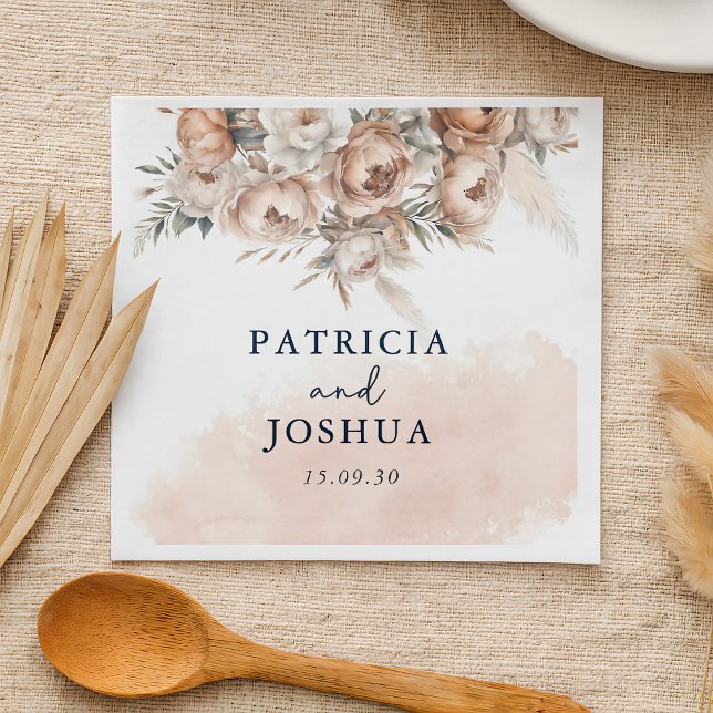 Guardanapo De Papel Elegante Rustic Boho Wedding Napkin (Criador carregado)