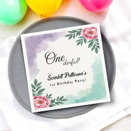 Guardanapo De Papel Elegante Rustic Watercolor Floral Boho primeiro an