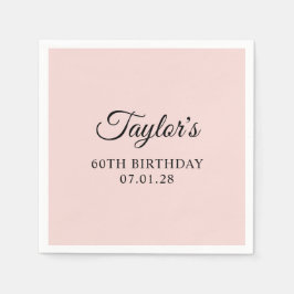 Guardanapo De Papel Elegante Script 60th Birthday