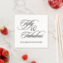 Elegante Script Cinquenta e Fabuloso Aniversário d