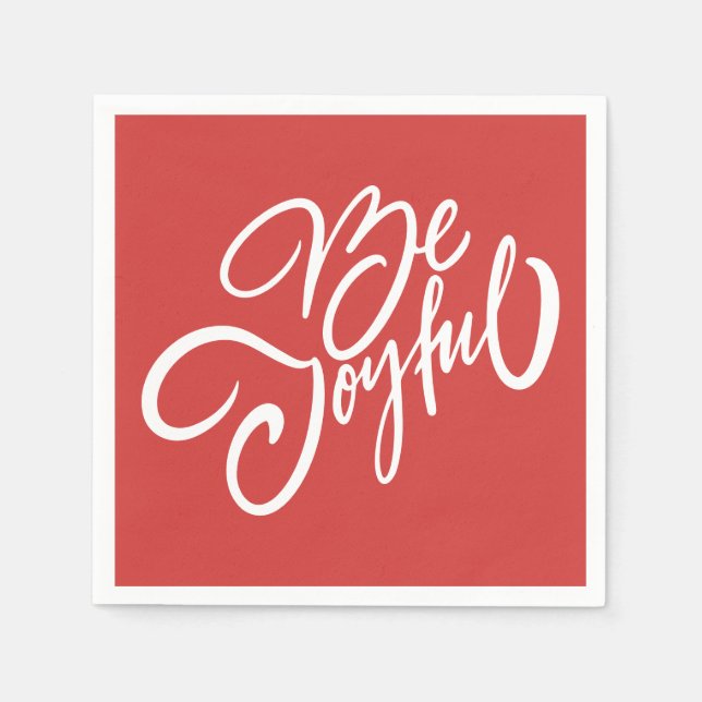 Guardanapo De Papel Elegante Seja Joyful Holiday Design (Frente)