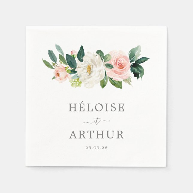 Guardanapo De Papel Élegante, Serviette Personnalisée Dîner De Mariage (Frente)