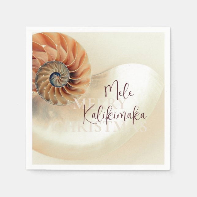 Guardanapo De Papel Elegante Shell Hawaiian Natal (Frente)